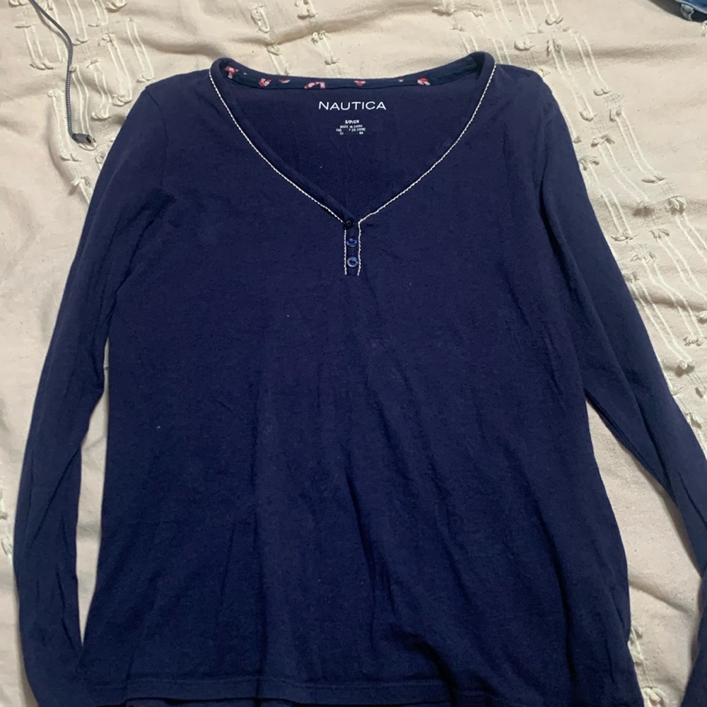 small navy nautica long sleeve tee